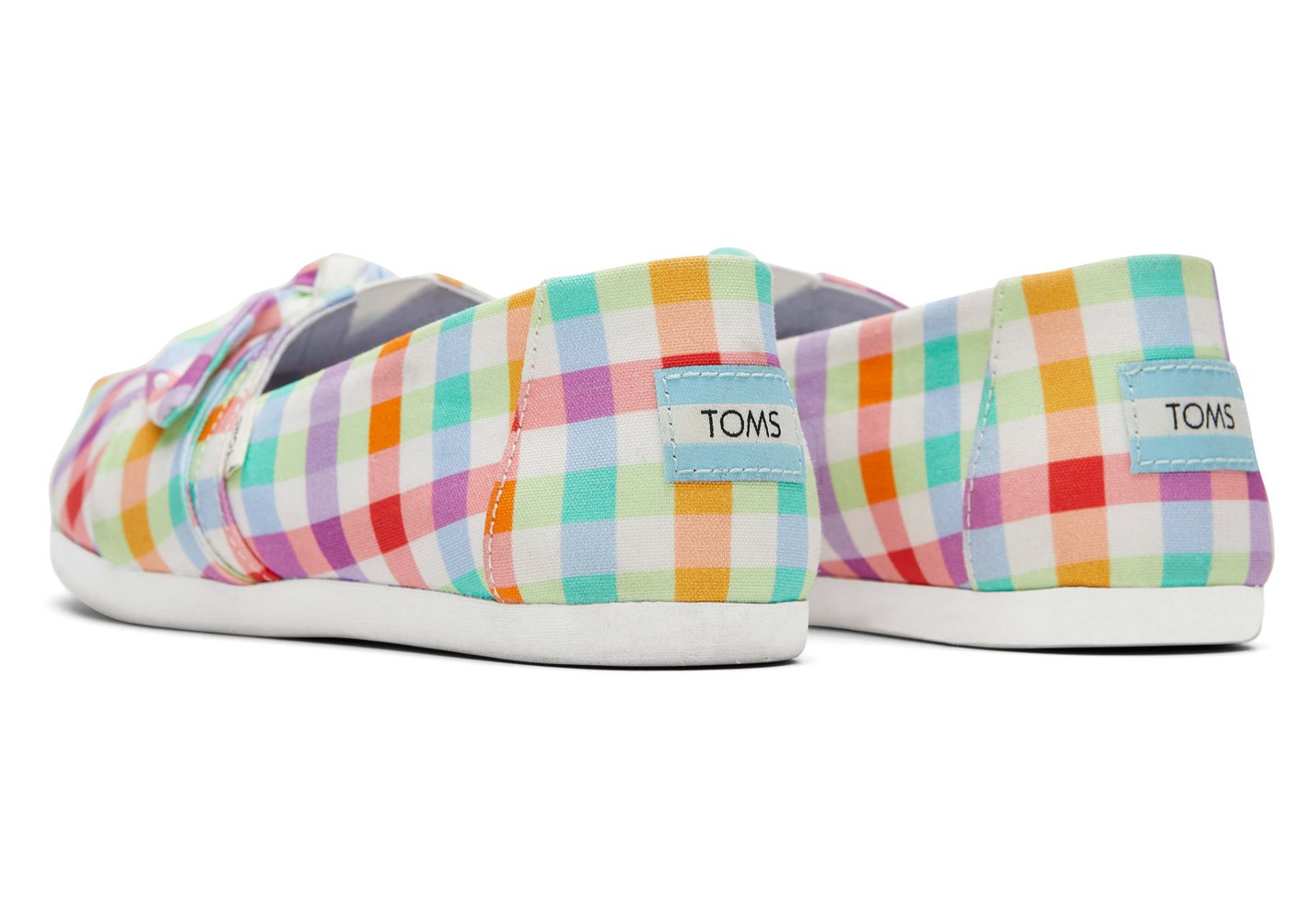 Toms Espadryle Damskie Kolorowe - Alpargata Plaid Bow - 76SGVNRXP